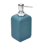 Square Stoneware Bath Accessories Set of 3- Blue