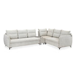 Infinia 3+2+1 Seater Fabric Sofa Set with Left Corner Sofa and Rectangle Console- Off White