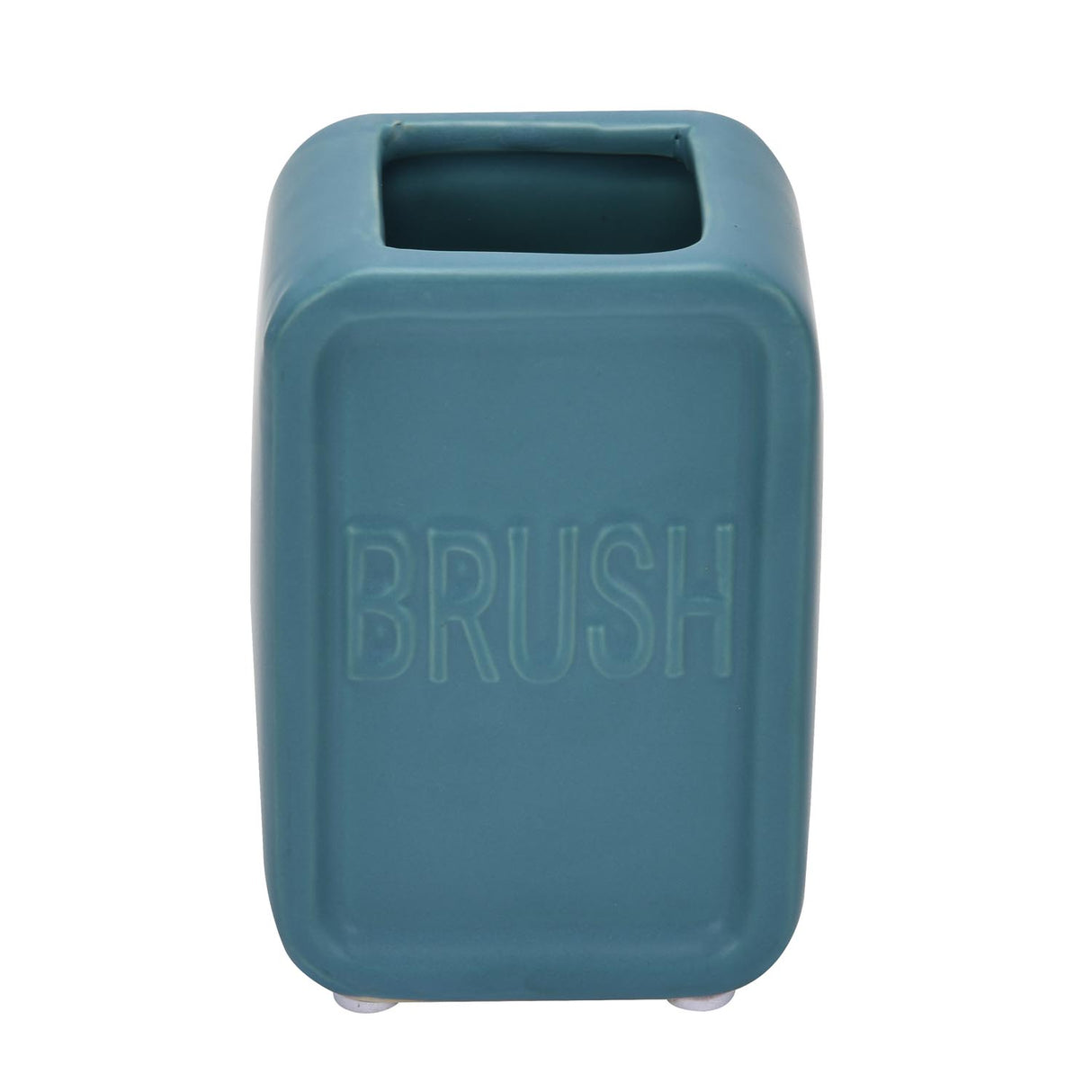 Square Stoneware Bath Accessories Set of 3- Blue