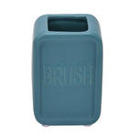 Square Stoneware Bath Accessories Set of 3- Blue