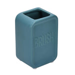 Square Stoneware Bath Accessories Set of 3- Blue