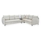 Infinia 3+2+1 Seater Fabric Sofa Set with Left Corner Sofa and Rectangle Console- Off White