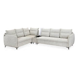 Infinia 3+2+1 Seater Fabric Sofa Set with Right Corner Sofa and Rectangle Console- Off White