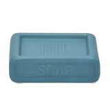 Square Stoneware Bath Accessories Set of 3- Blue