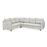 Infinia 3+2+1 Seater Fabric Sofa Set with Right Corner Sofa- Off White