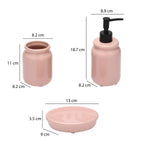 Round Rim Stoneware Batch Accessories Set of 3- Pink