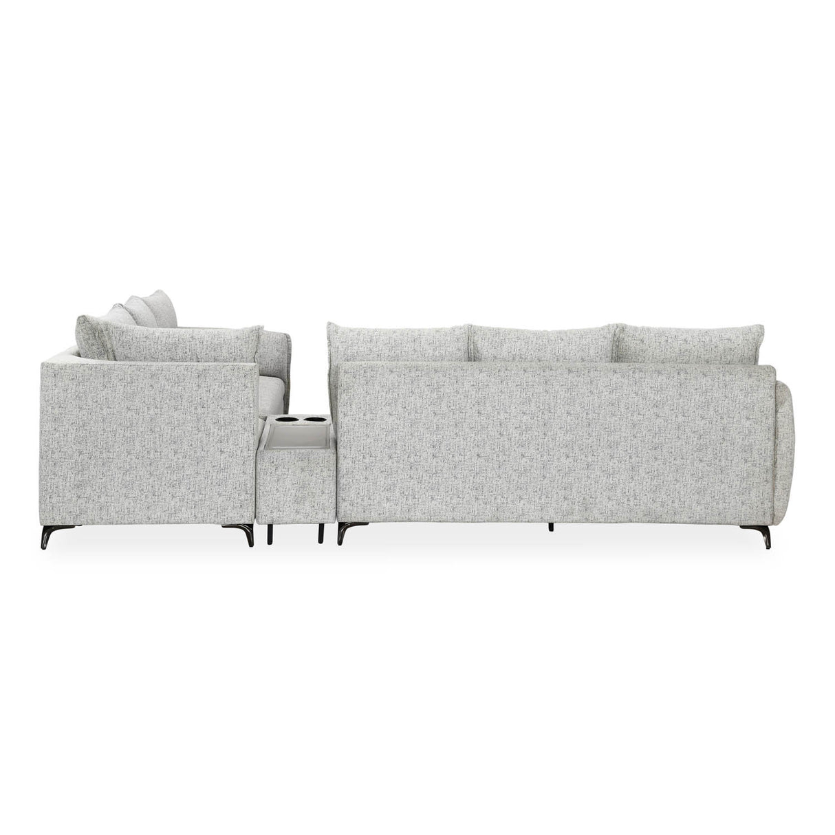 Infinia 3+2+1 Seater Fabric Sofa Set with Left Corner Sofa and Rectangle Console- Off White