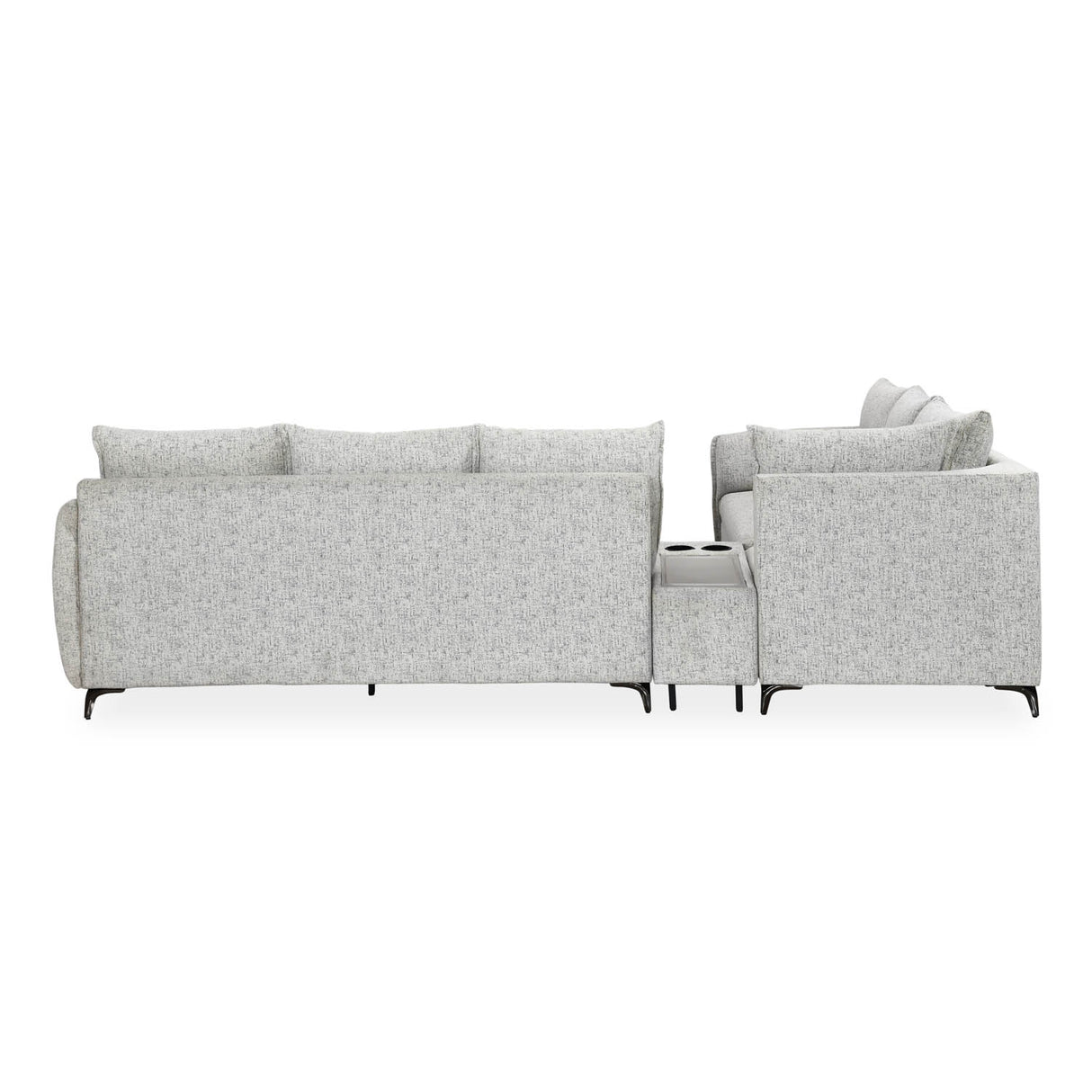 Infinia 3+2+1 Seater Fabric Sofa Set with Right Corner Sofa and Rectangle Console- Off White