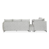 Infinia 3+2+1 Seater Fabric Sofa Set with Right Corner Sofa and Rectangle Console- Off White