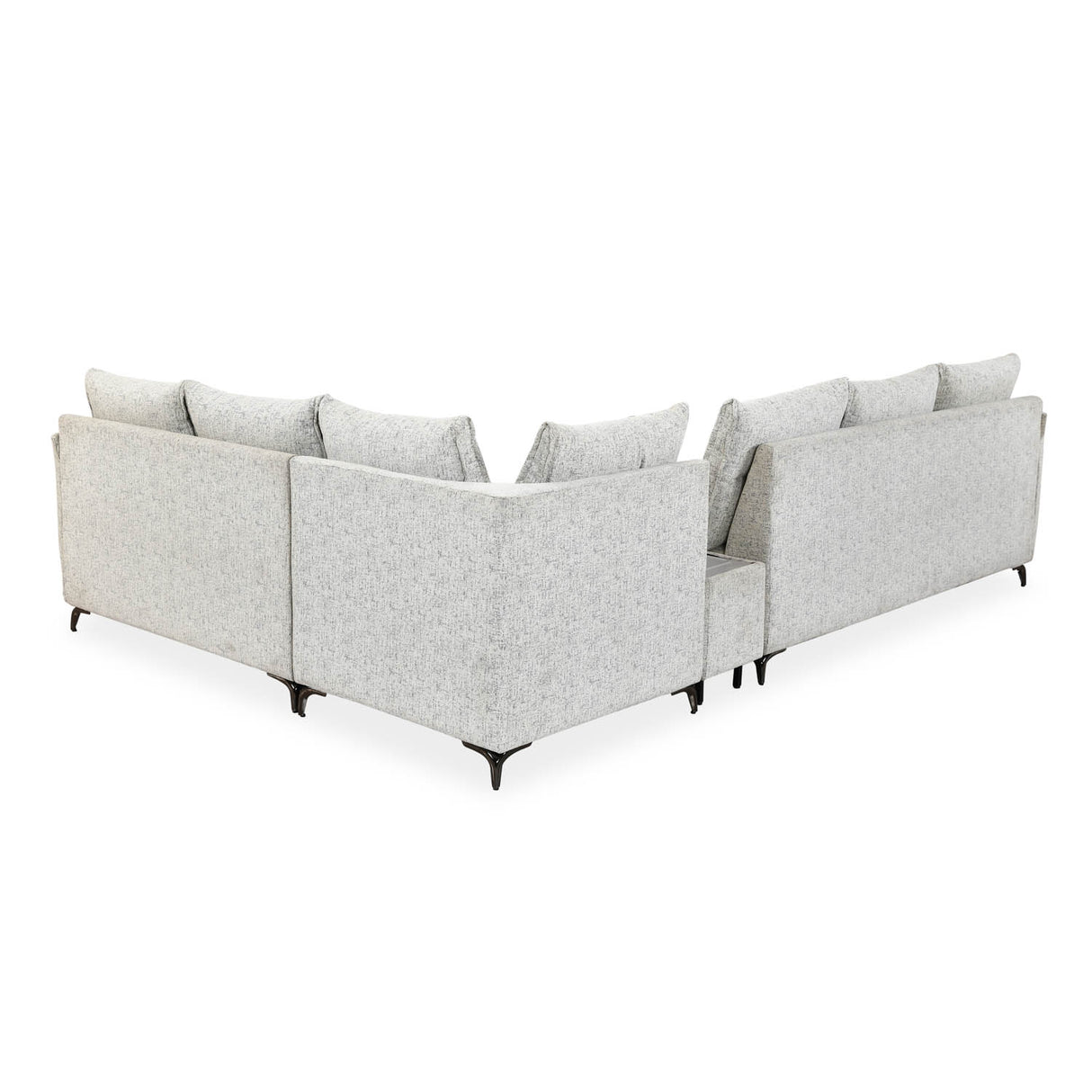 Infinia 3+2+1 Seater Fabric Sofa Set with Left Corner Sofa and Rectangle Console- Off White
