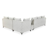 Infinia 3+2+1 Seater Fabric Sofa Set with Left Corner Sofa and Rectangle Console- Off White