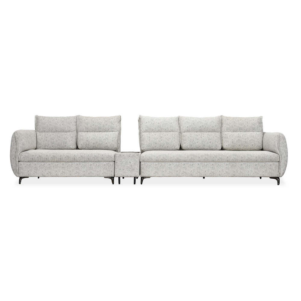 Infinia 2+3 Seater Fabric Sofa Set with Rectangle Console- Off White