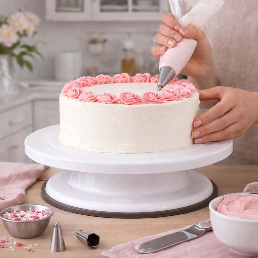 Baker's Secret Rotating Cake Stand- White