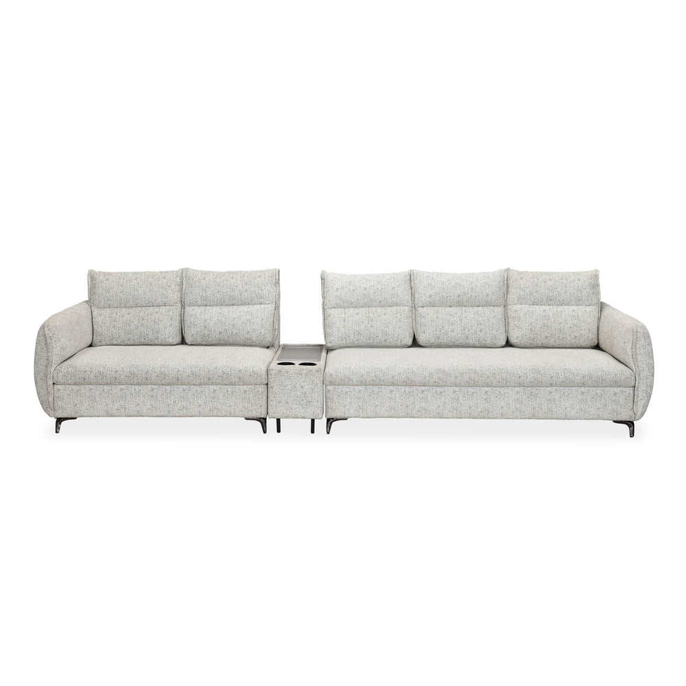 Infinia 2+3 Seater Fabric Sofa Set with Rectangle Console- Off White