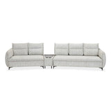 Infinia 2+3 Seater Fabric Sofa Set with Triangle Console- Off White