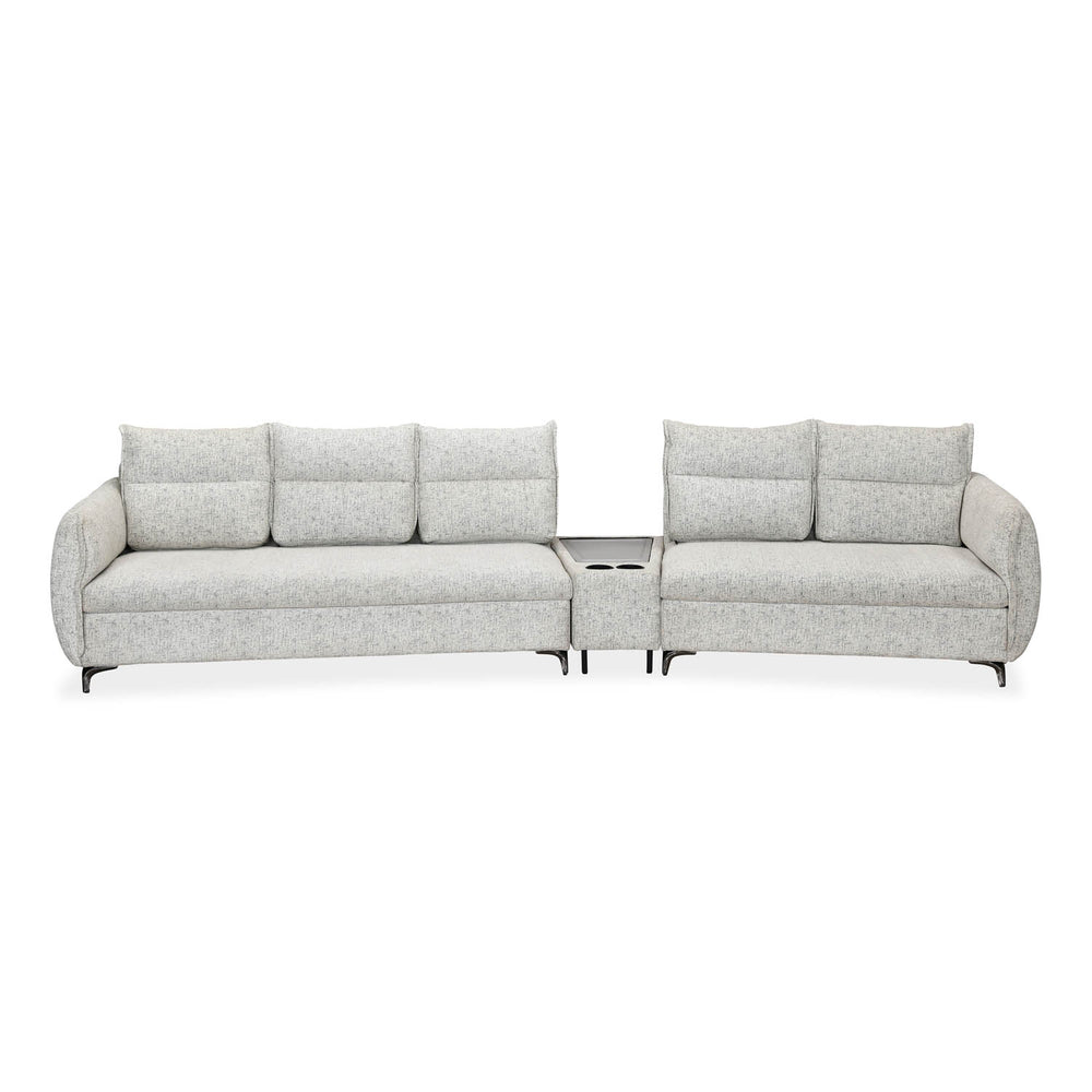 Infinia 3+2 Seater Fabric Sofa Set with Triangle Console- Off White