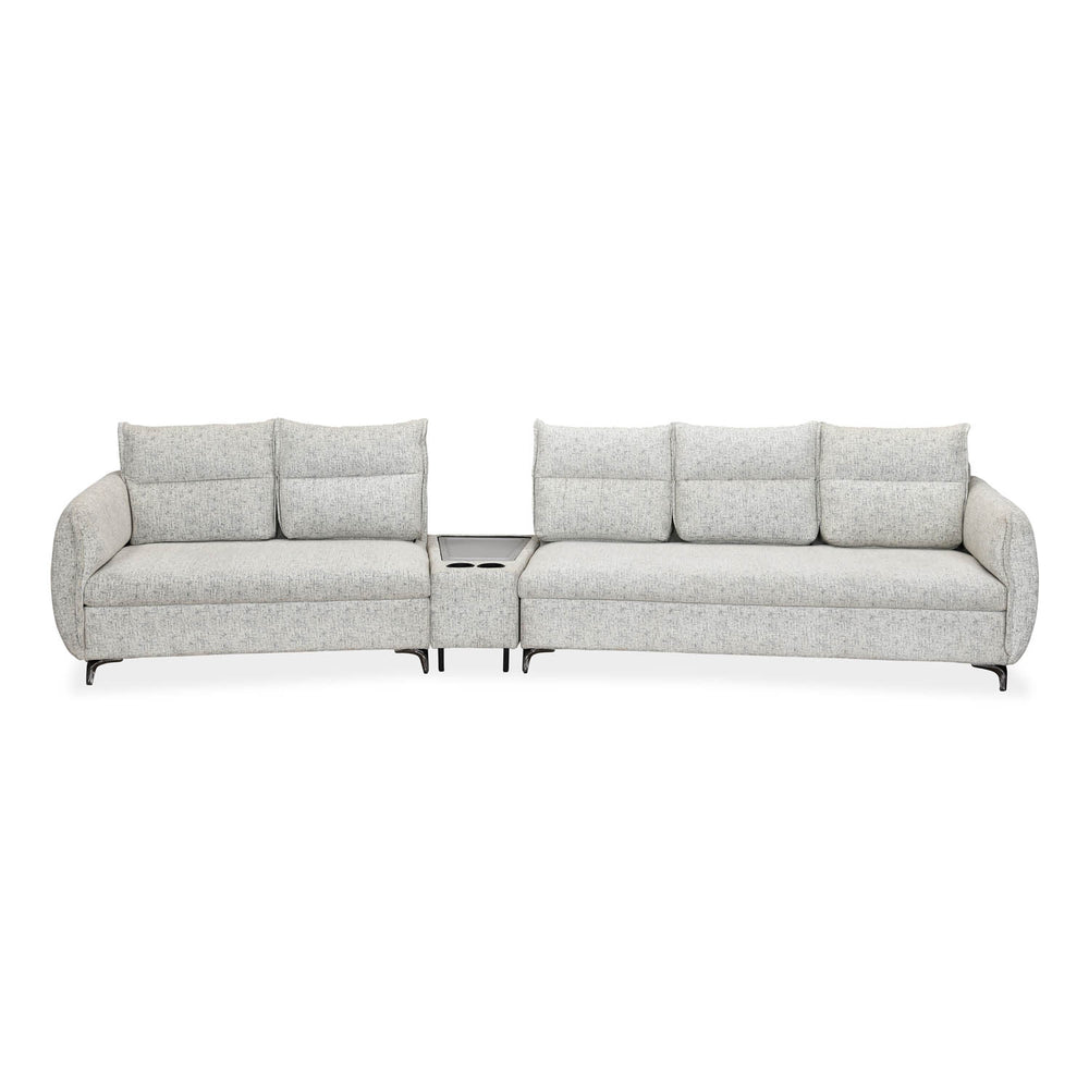 Infinia 2+3 Seater Fabric Sofa Set with Triangle Console- Off White