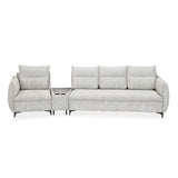 Infinia 1+3 Seater Fabric Sofa Set with Triangle Console- Off White