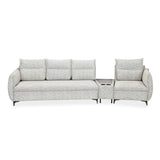 Infinia 3+1 Seater Fabric Sofa Set with Triangle Console- Off White