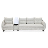 Infinia 1+3 Seater Fabric Sofa Set with Triangle Console- Off White
