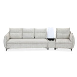 Infinia 3+1 Seater Fabric Sofa Set with Triangle Console- Off White