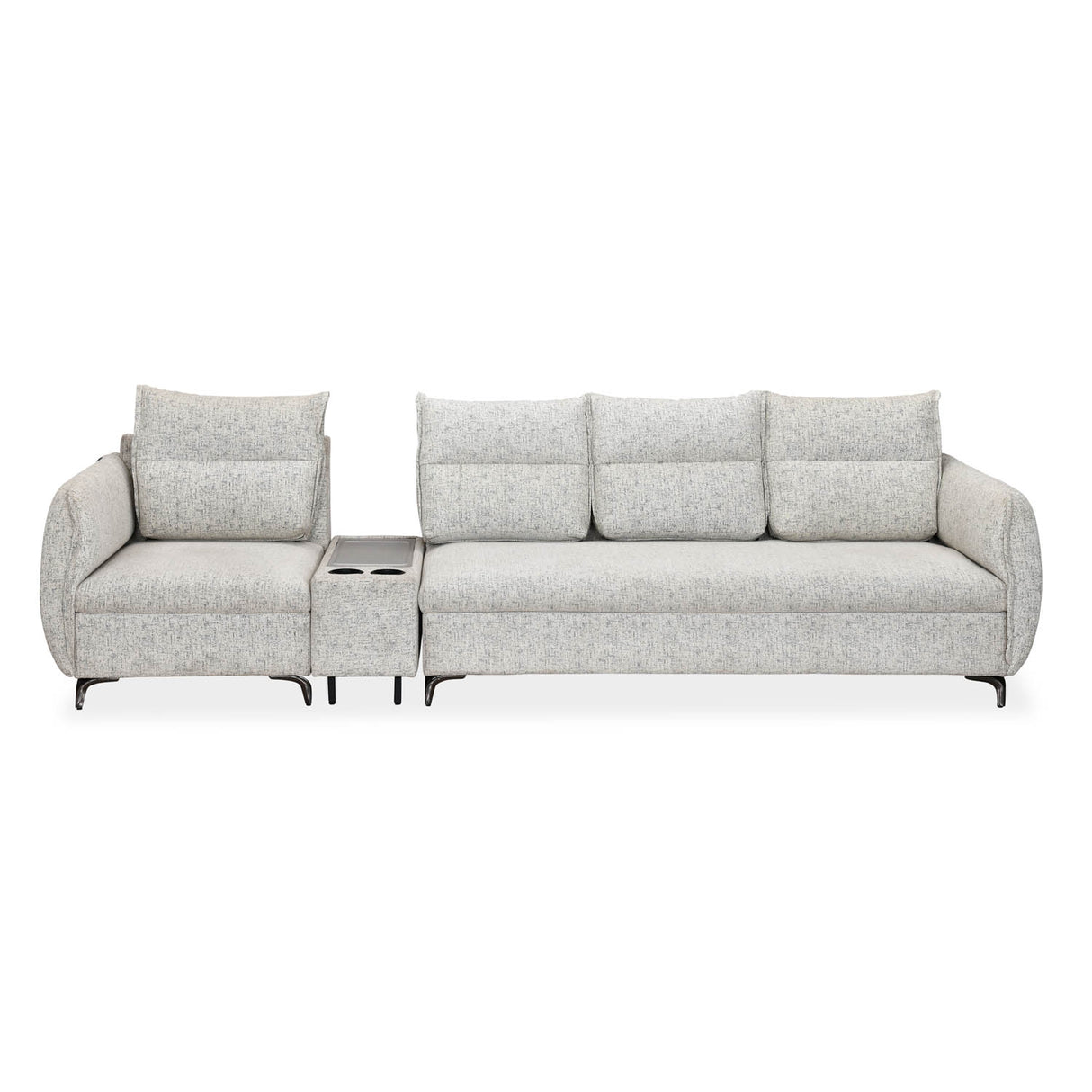 Infinia 1+3 Seater Fabric Sofa Set with Rectangle Console- Off White