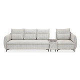 Infinia 3+1 Seater Fabric Sofa Set with Rectangle Console- Off White