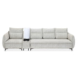 Infinia 1+3 Seater Fabric Sofa Set with Rectangle Console- Off White