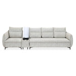 Infinia 1+3 Seater Fabric Sofa Set with Rectangle Console- Off White