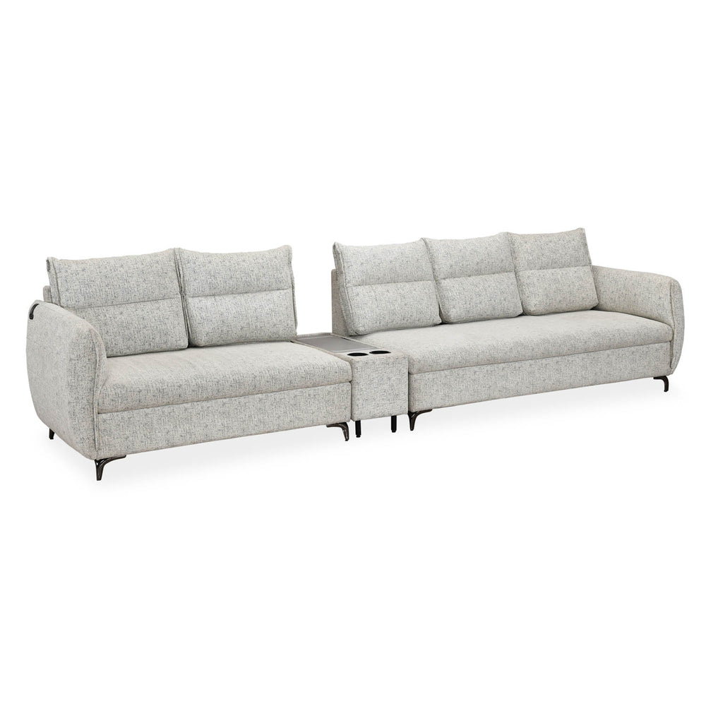 Infinia 2+3 Seater Fabric Sofa Set with Rectangle Console- Off White