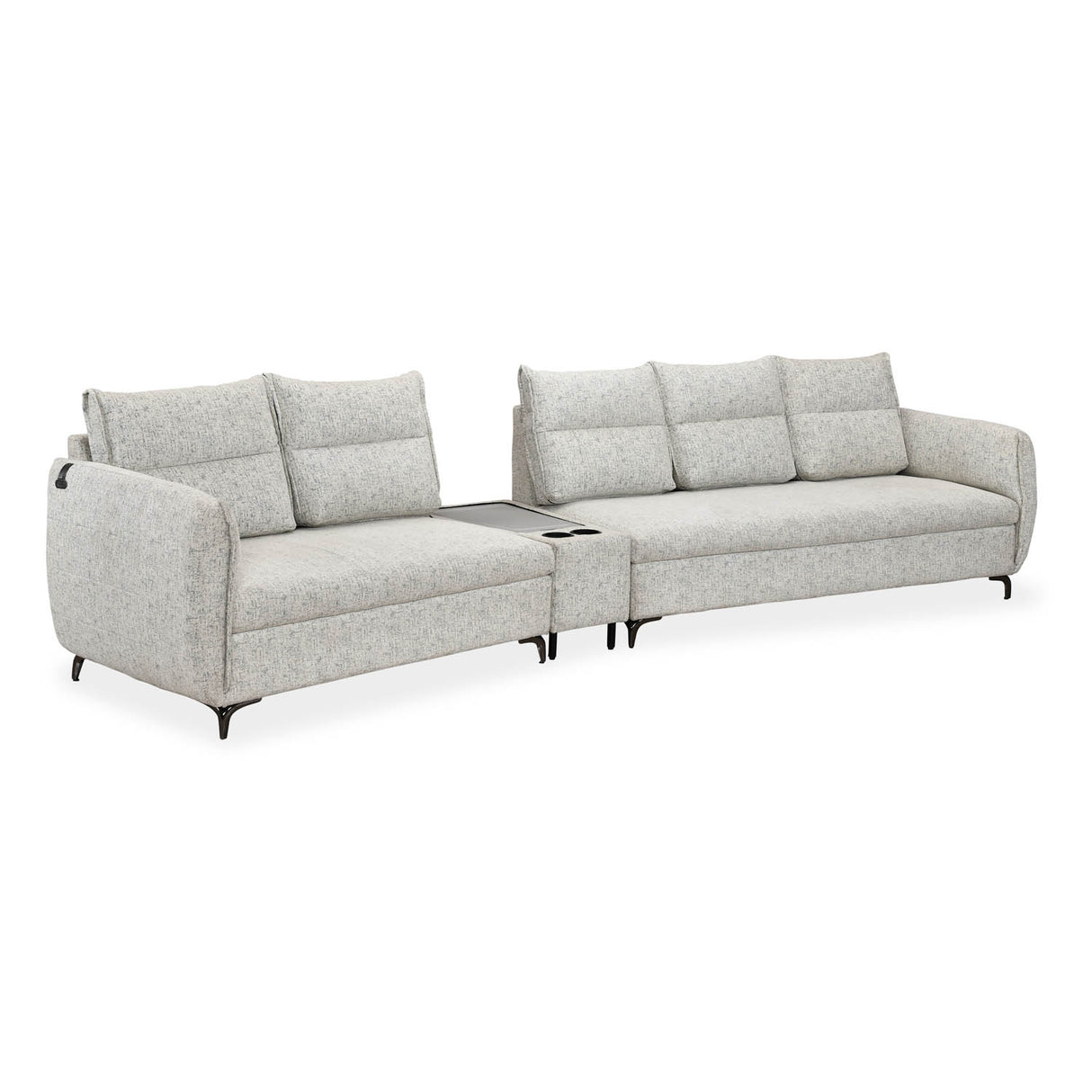 Infinia 2+3 Seater Fabric Sofa Set with Triangle Console- Off White