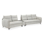 Infinia 2+3 Seater Fabric Sofa Set with Triangle Console- Off White