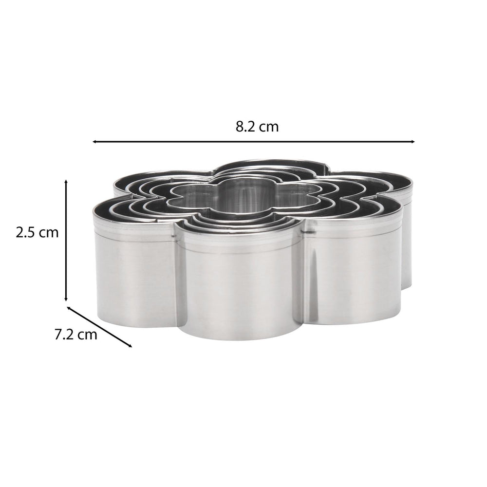 Baker's Secret Stainless Steel Cookie Cutter Set of 5- Silver