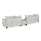 Infinia 3+2 Seater Fabric Sofa Set with Triangle Console- Off White