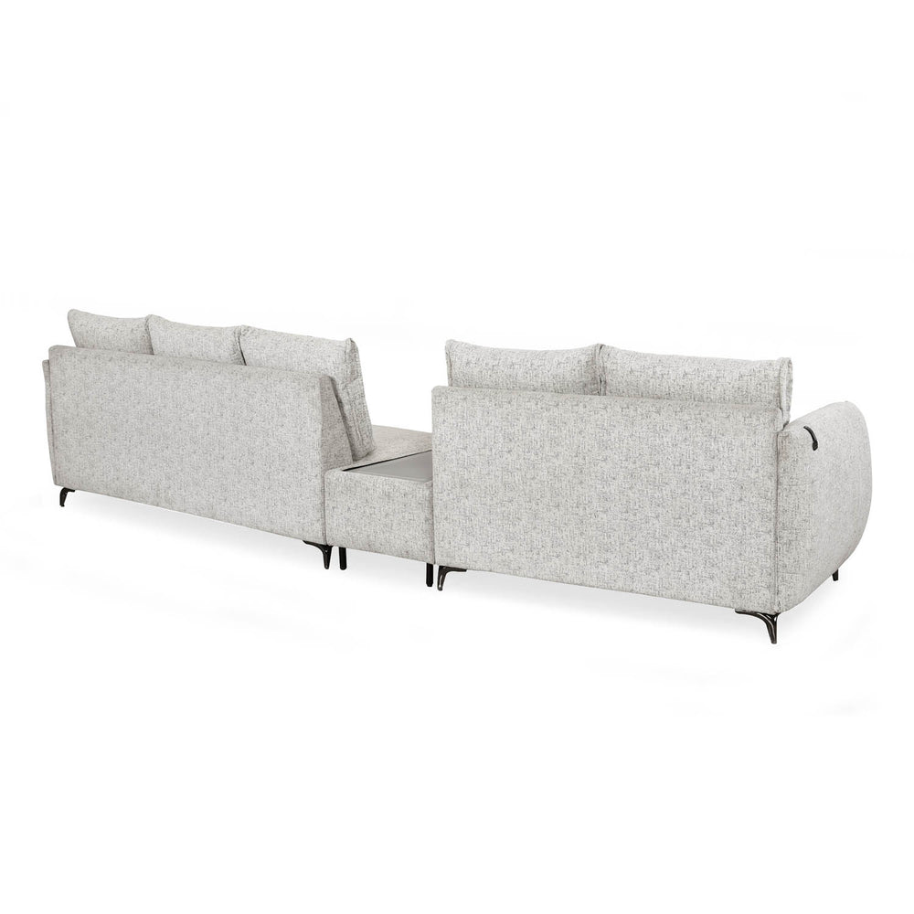 Infinia 2+3 Seater Fabric Sofa Set with Triangle Console- Off White