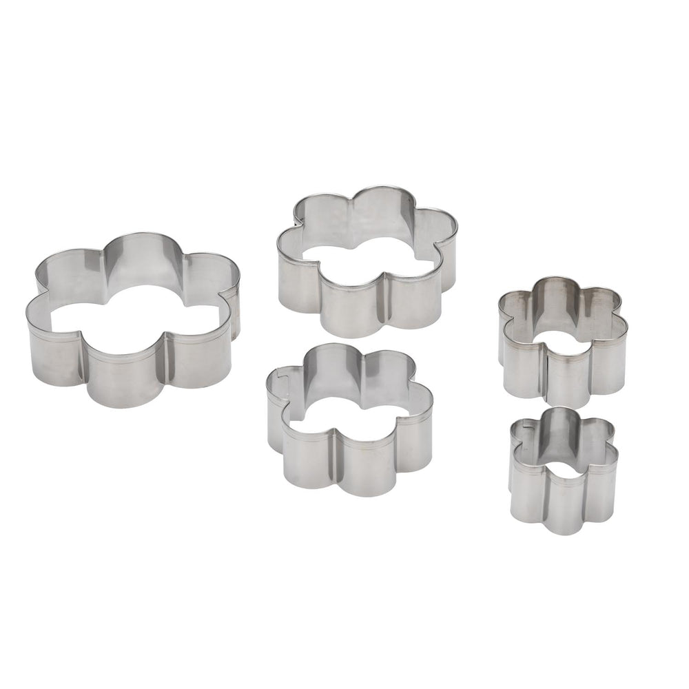 Baker's Secret Stainless Steel Cookie Cutter Set of 5- Silver