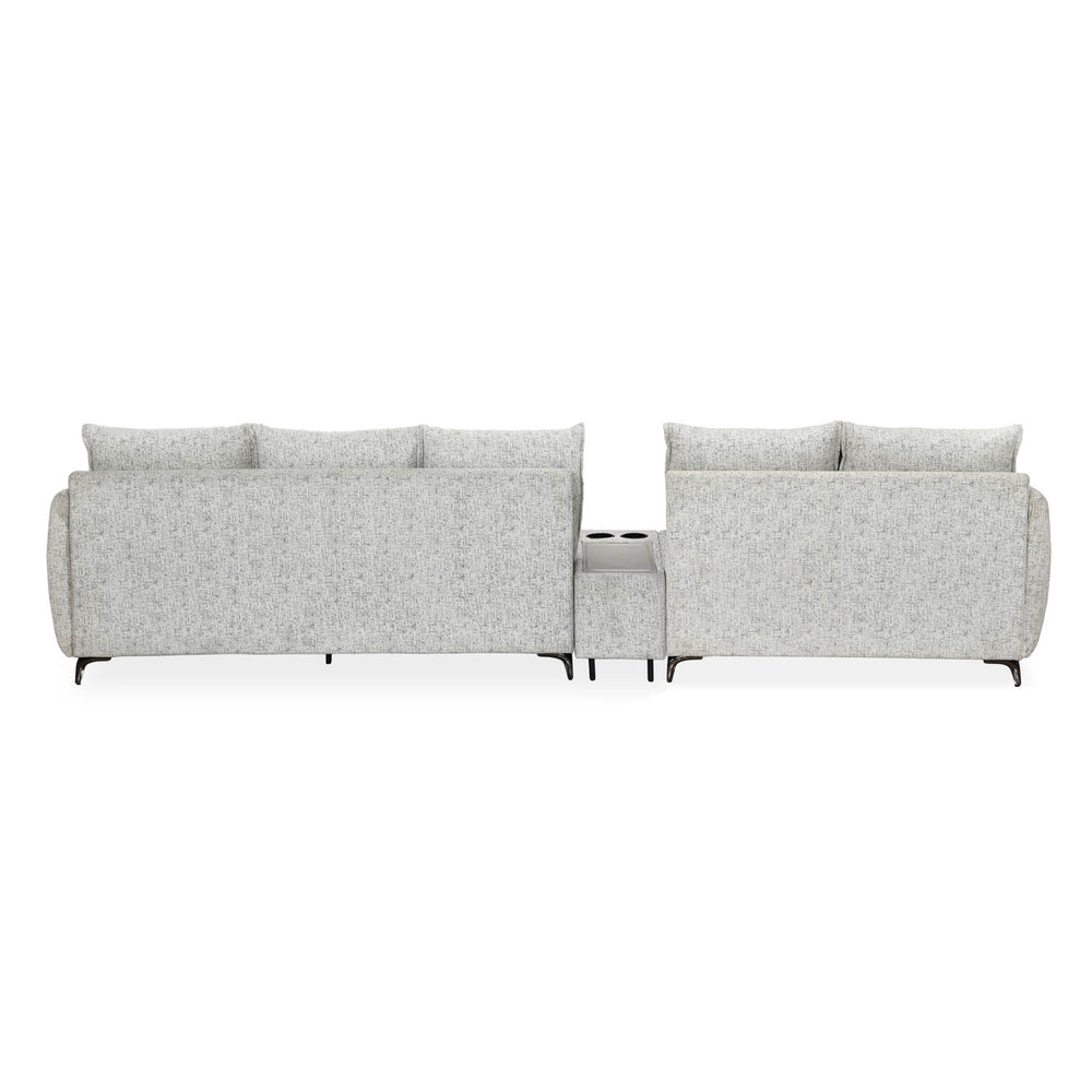 Infinia 2+3 Seater Fabric Sofa Set with Rectangle Console- Off White