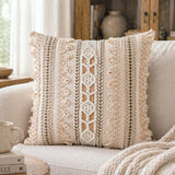 Embroidered Cotton & Polyester 16" x 16" Cushion Cover- Multicolor