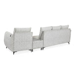 Infinia 3+1 Seater Fabric Sofa Set with Triangle Console- Off White