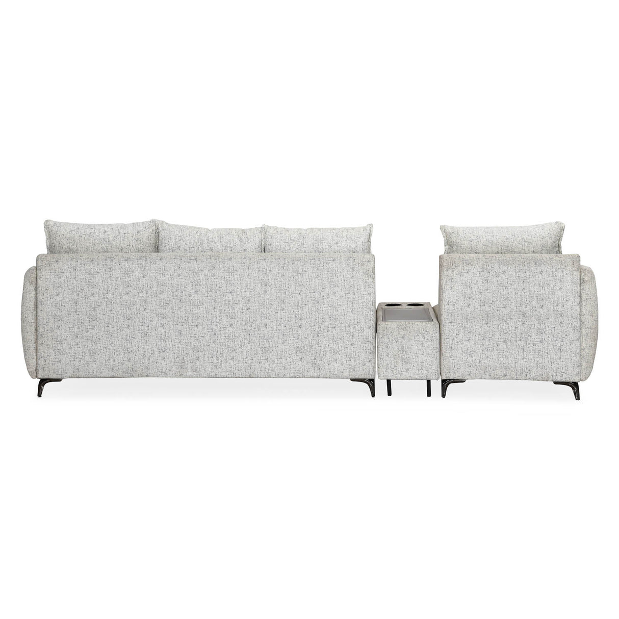 Infinia 1+3 Seater Fabric Sofa Set with Triangle Console- Off White