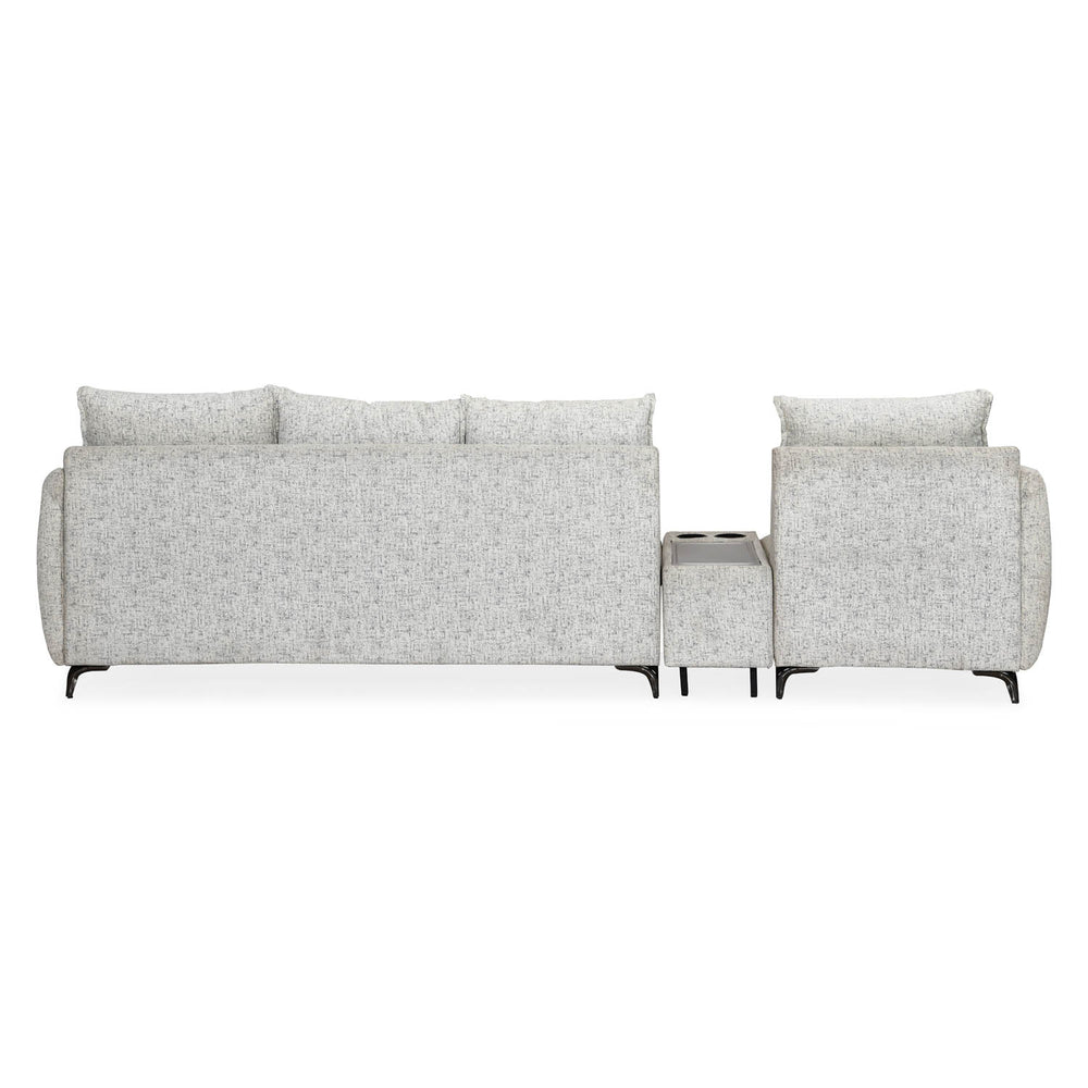 Infinia 1+3 Seater Fabric Sofa Set with Triangle Console- Off White