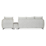 Infinia 3+1 Seater Fabric Sofa Set with Triangle Console- Off White