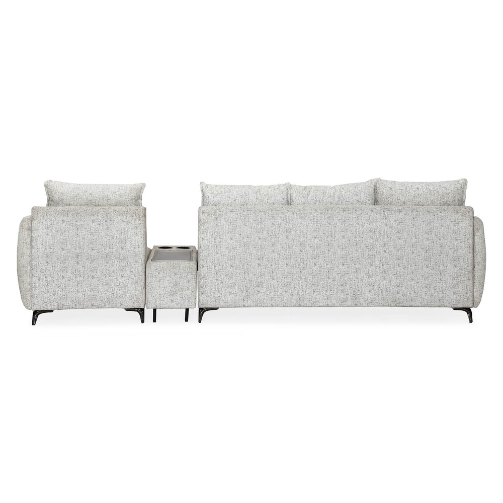 Infinia 3+1 Seater Fabric Sofa Set with Triangle Console- Off White