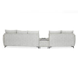 Infinia 2+3 Seater Fabric Sofa Set with Triangle Console- Off White