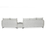 Infinia 3+2 Seater Fabric Sofa Set with Triangle Console- Off White