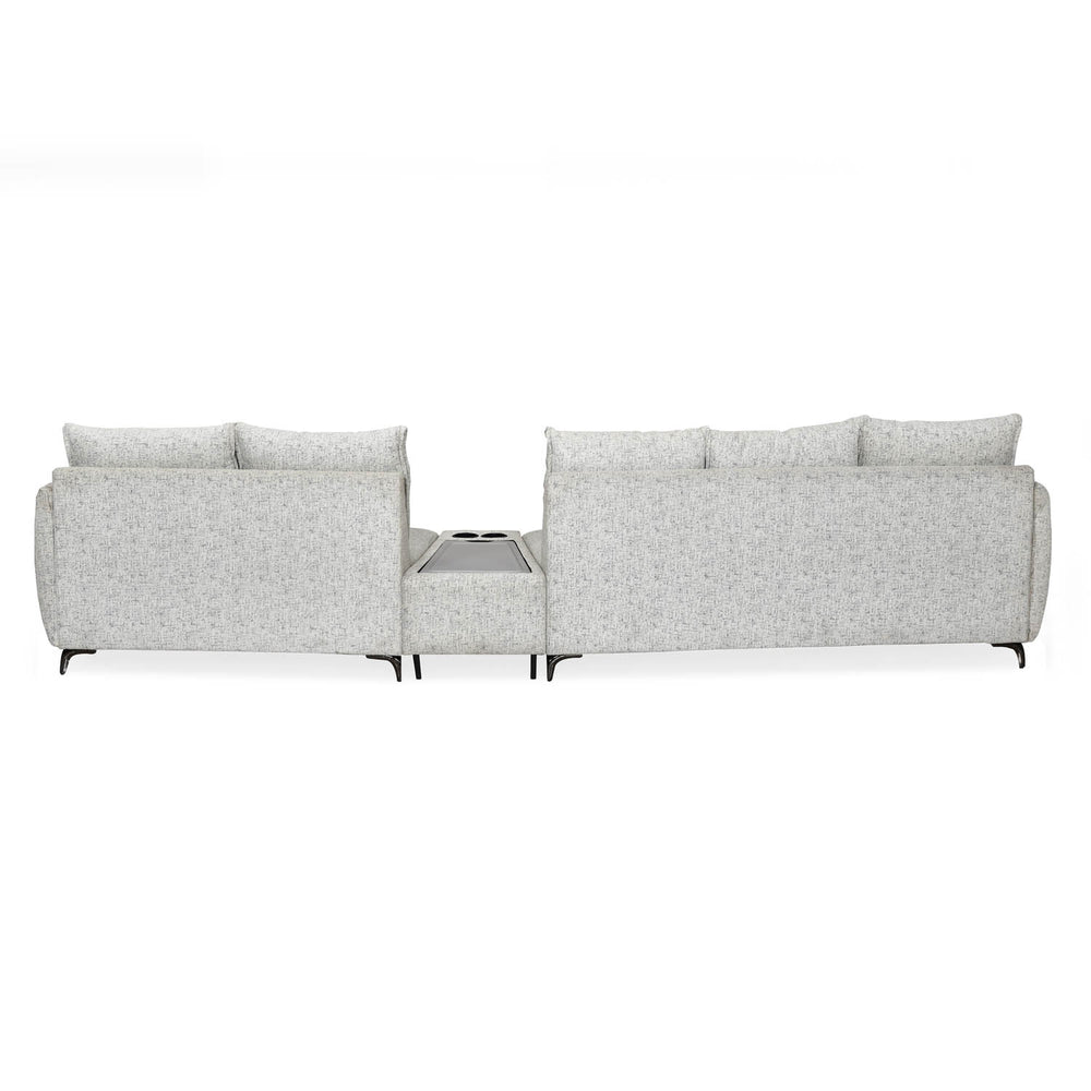 Infinia 3+2 Seater Fabric Sofa Set with Triangle Console- Off White