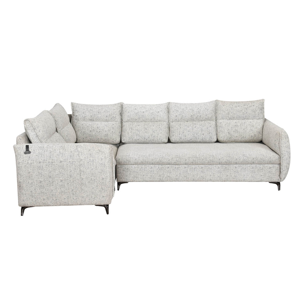 Infinia 3+1+1 Seater Fabric Sofa Set with Right Corner Sofa- Off White