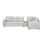Infinia 3+1+1 Seater Fabric Sofa Set with Left Corner Sofa and Rectangle Console- Off White