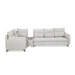 Infinia 3+1+1 Seater Fabric Sofa Set with Right Corner Sofa and Rectangle Console- Off White