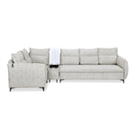 Infinia 3+1+1 Seater Fabric Sofa Set with Right Corner Sofa and Rectangle Console- Off White